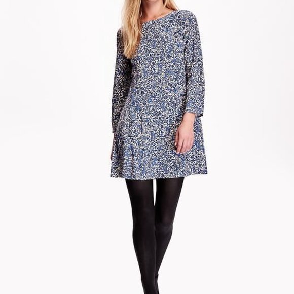 Old Navy Blue Paisley Swing Dress 